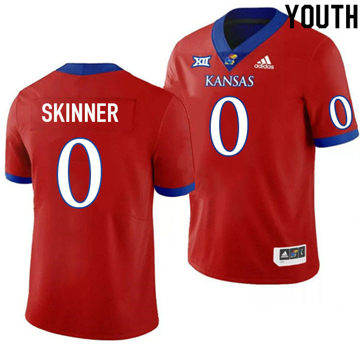 Youth #0 Quentin Skinner Kansas Jayhawks College Football Jerseys Stitched Sale-Red - Click Image to Close
